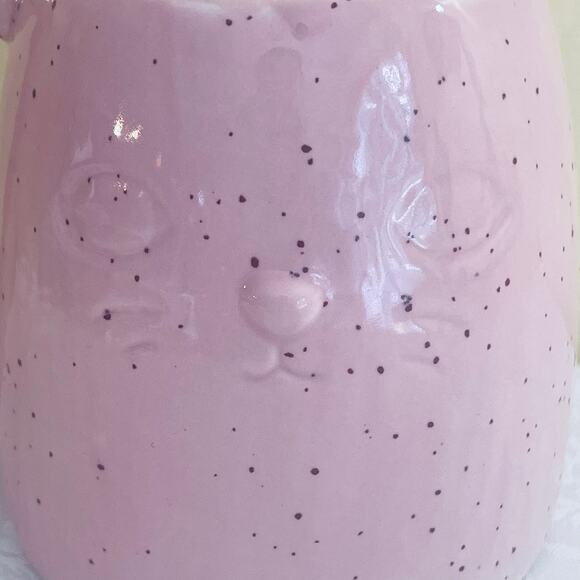 Pink Speckled Kitten Kitty Cat Molded Face Coffee Mug, Tea Cup, Mugs, Coffee Cup - Picture 2 of 9